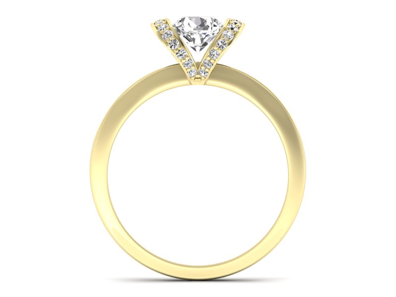 Złoty Pierścionek z brylantami żółte złoto 585 - p16034z - 2