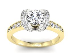 Pierścionek zaręczynowy z brylantami złoto 585 - p16034zb