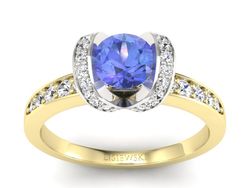 Pierścionek z tanzanitem i brylantami złoto 585 - p16034zbt