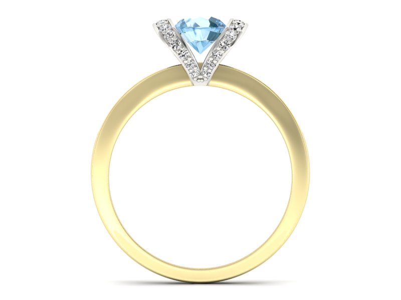 Złoty Pierścionek topaz i brylanty złoto 585 - p16034zbtp - 2