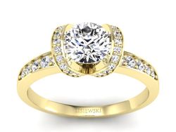 Złoty Pierścionek z brylantami żółte złoto 585 - p16035z