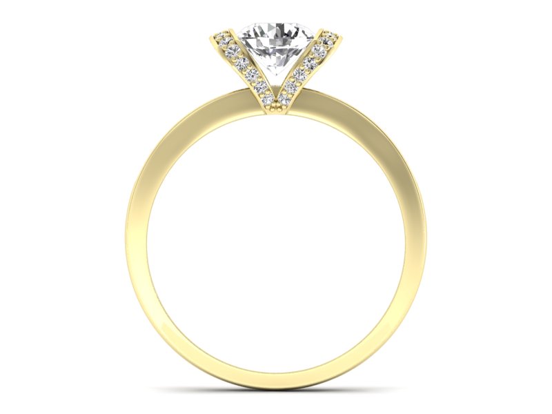 Złoty Pierścionek z brylantami żółte złoto 585 - p16035z