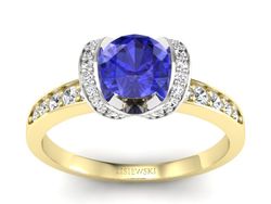 Pierścionek z szafirem i diamentami złoto 585 - p16035zbszc
