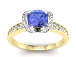 Pierścionek z tanzanitem i brylantami złoto 585 - p16035zbt
