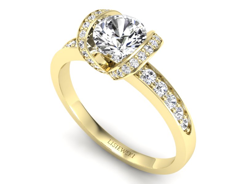 Pierścionek zaręczynowy z brylantami złoto 585 - p16035zVV