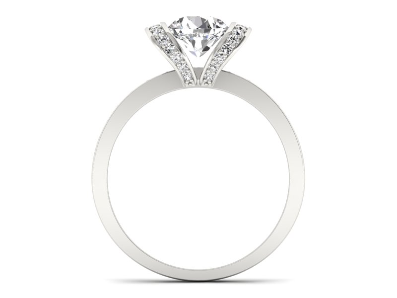 Pierścionek zaręczynowy z diamentami białe złoto - p16036b - 2