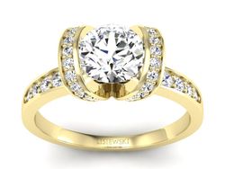 Pierścionek zaręczynowy z brylantami żółte złoto - p16036z