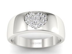 Złoty Pierścionek z brylantami białe złoto 585 - p16038b