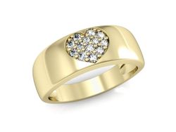 Złoty Pierścionek z diamentami żółte złoto 585 - p16038z