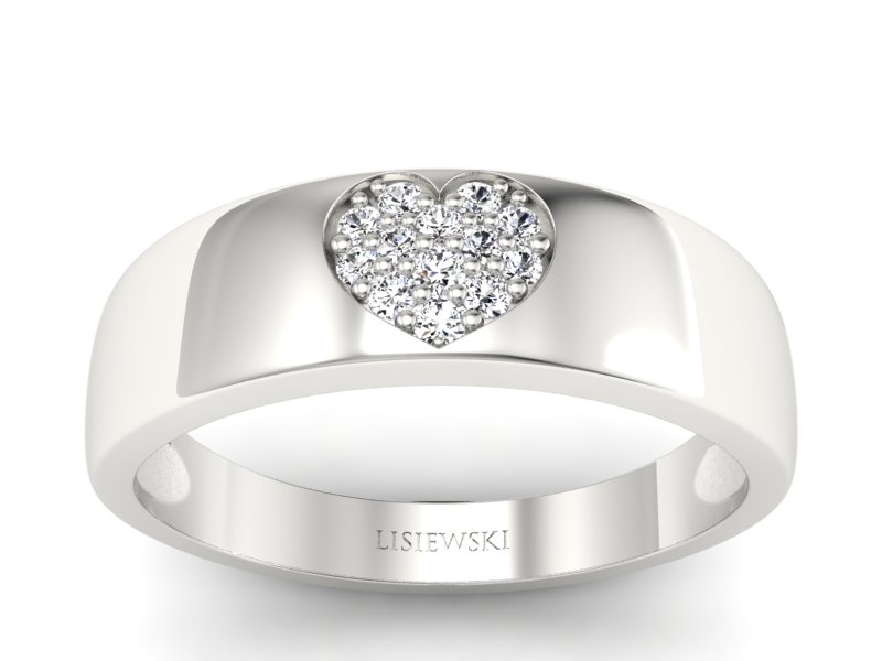 Pierścionek zaręczynowy z brylantami białe złoto - p16039b - 1