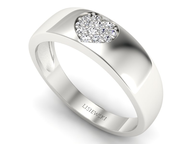 Pierścionek zaręczynowy z brylantami białe złoto - p16039b - 3