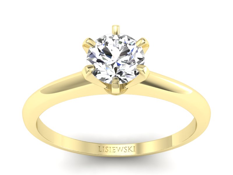 Złoty Pierścionek z brylantem żółte złoto 585 - P16041z - 1