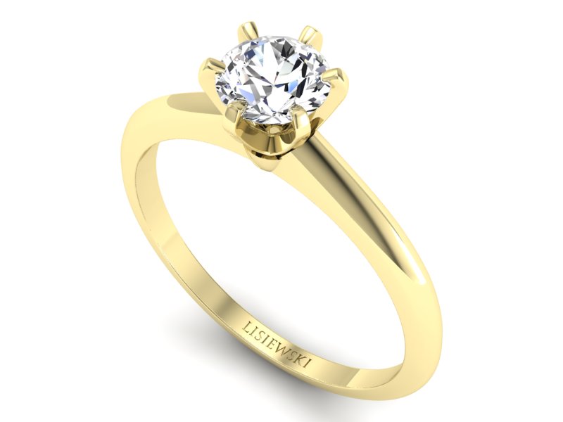 Złoty Pierścionek z brylantem żółte złoto 585 - P16041z - 3