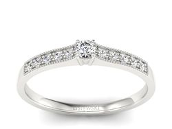 Pierścionek zaręczynowy z brylantami białe złoto - p16042b