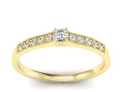 Złoty Pierścionek z brylantami żółte złoto 585 - p16042z