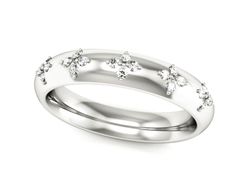 Obrączka damska z brylantami białe złoto próba 585 - p16043b