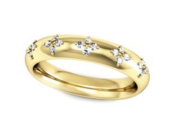 Obrączka damska z brylantami żółte złoto próba 585 - p16043z