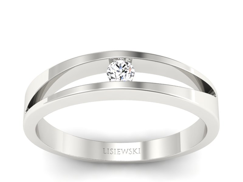 Pierścionek zaręczynowy z brylantem - p16048b - 1
