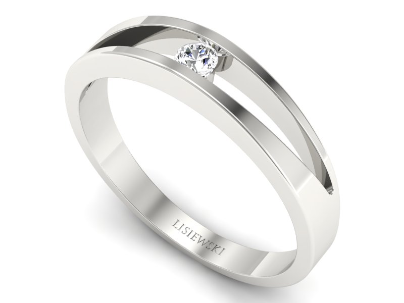 Pierścionek zaręczynowy z brylantem - p16048b - 3