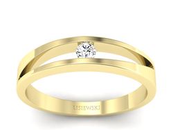 Złoty pierścionek z brylantem żółte złoto - p16048z