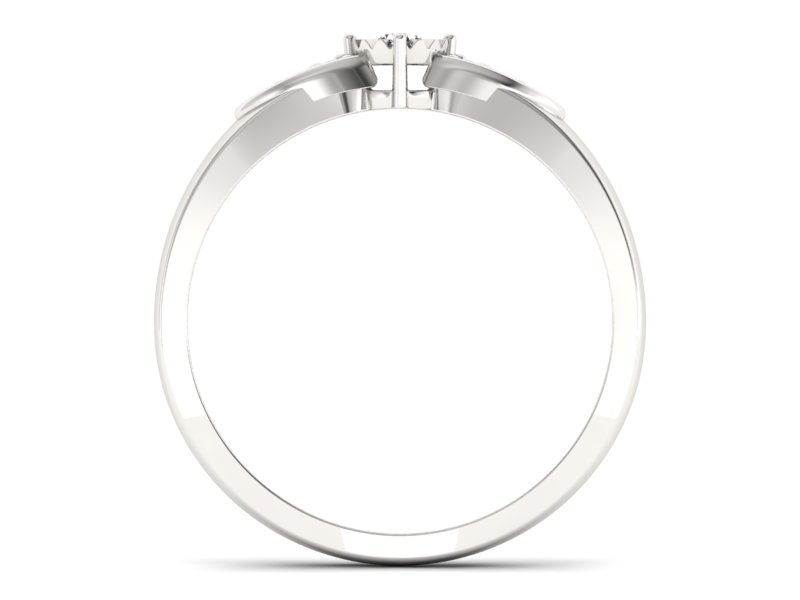 Złoty Pierścionek z brylantami białe złoto 585 - p16049b - 2