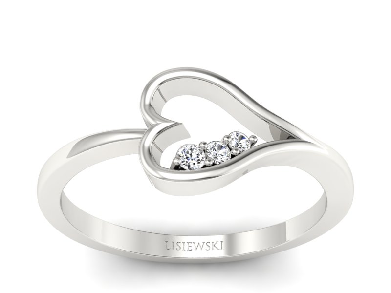 Pierścionek zaręczynowy z brylantami białe złoto - P16050b - 1