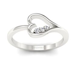 Pierścionek zaręczynowy z brylantami białe złoto - P16050b