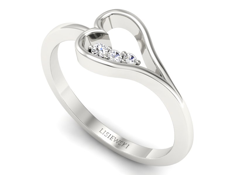 Pierścionek zaręczynowy z brylantami białe złoto - P16050b - 3