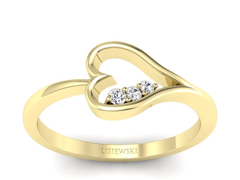 Pierścionek zaręczynowy z brylantami żółte złoto - P16050z - 1