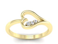 Pierścionek zaręczynowy z brylantami żółte złoto - P16050z