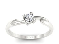 Pierścionek zaręczynowy z brylantem białe złoto - p16051b