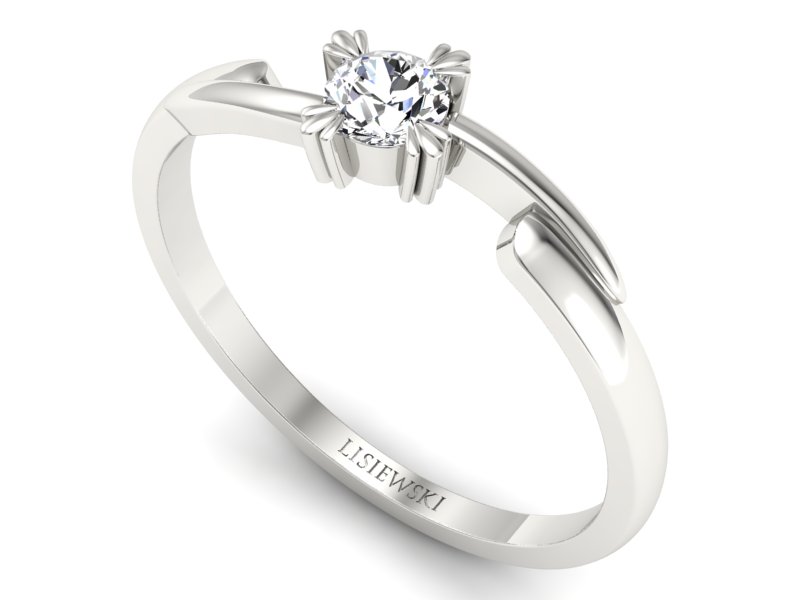 Pierścionek zaręczynowy z brylantem białe złoto - p16051b - 3