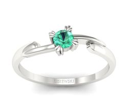 Pierścionek zaręczynowy ze szmaragdem pełen wdzięku - p16051bsm