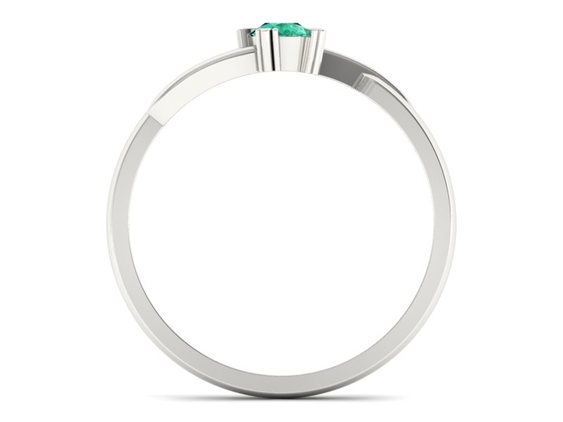 Złoty pierścionek zaręczynowy ze szmaragdem - p16051bsm