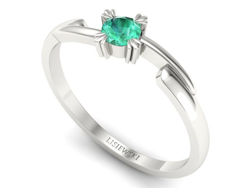 Pierścionek zaręczynowy ze szmaragdem pełen wdzięku - p16051bsm