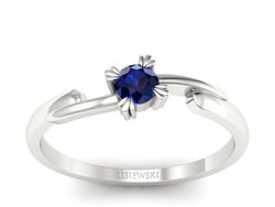 Złoty pierścionek z szafirem w białym złocie wybór - p16051bsz