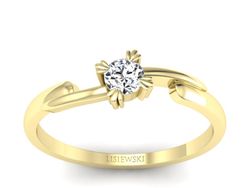 Złoty Pierścionek z brylantem żółte złoto 585 - p16051z