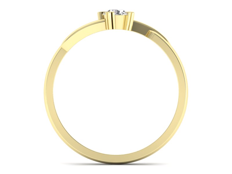 Złoty pierścionek z brylantem żółte złoto - p16051z - 2