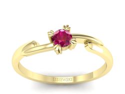 Złoty Pierścionek z rubinem żółte złoto próby 585 - p16051zr