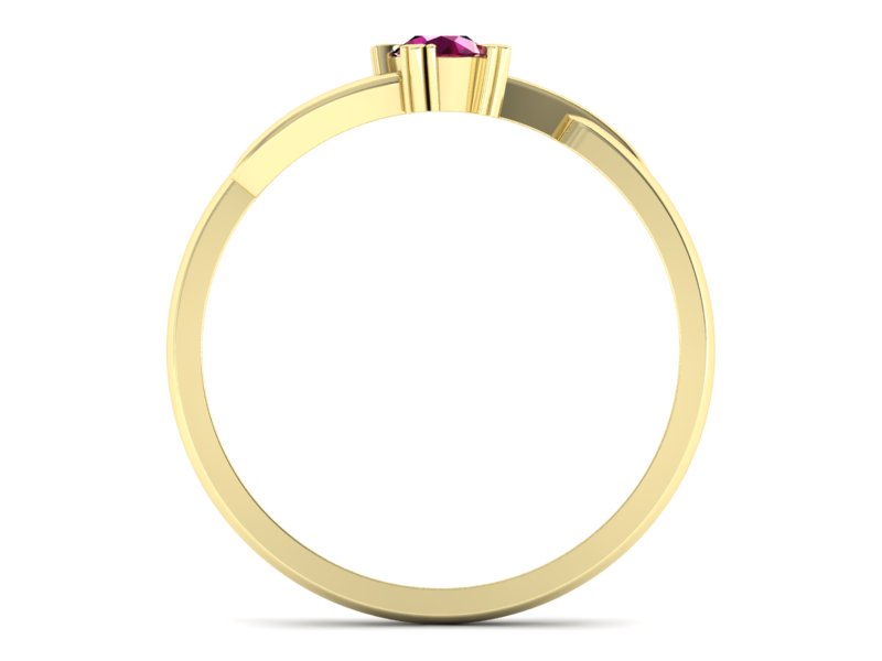 Złoty pierścionek z rubinem żółte złoto - p16051zr - 2