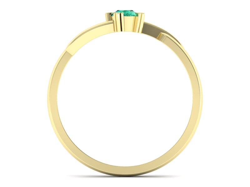 Złoty pierścionek ze szmaragdem żółte złoto - p16051zsm - 2