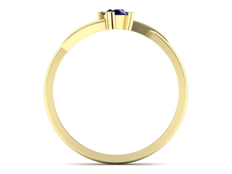 Złoty pierścionek z szafirem żółte złoto - p16051zsz - 2