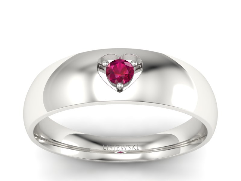 Złoty pierścionek z rubinem białe złoto - p16052br - 1