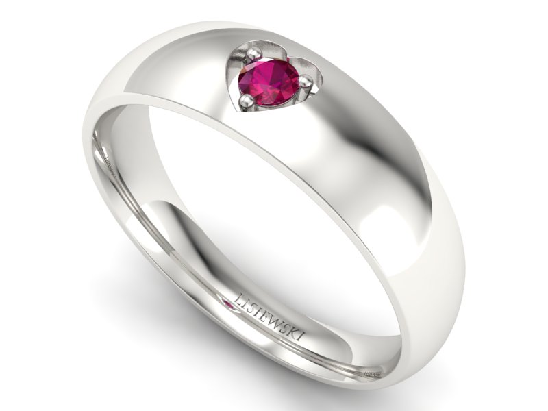 Złoty pierścionek z rubinem białe złoto - p16052br - 3