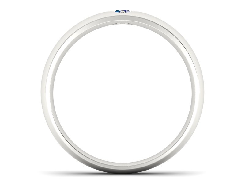 Złoty pierścionek z szafirem białe złoto - p16052bsz - 2