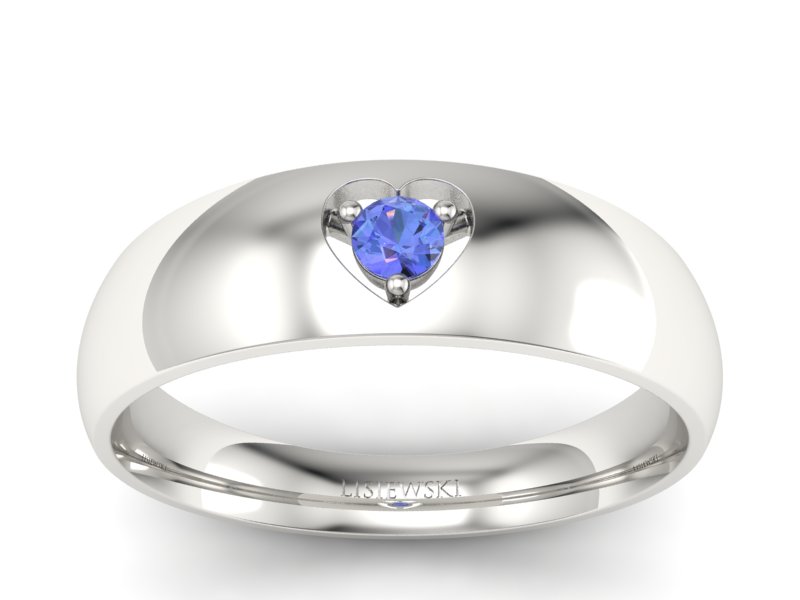 Złoty pierścionek z tanzanitem białe złoto - p16052bt - 1