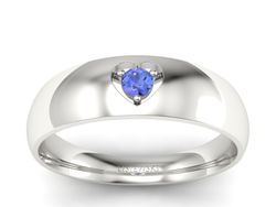 Złoty pierścionek z tanzanitem w białym złocie 585 - p16052bt