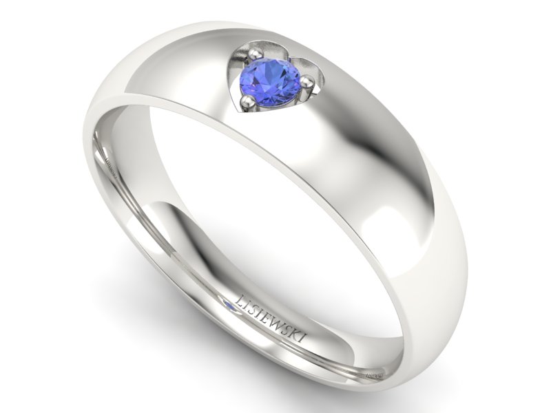 Złoty pierścionek z tanzanitem białe złoto - p16052bt - 3