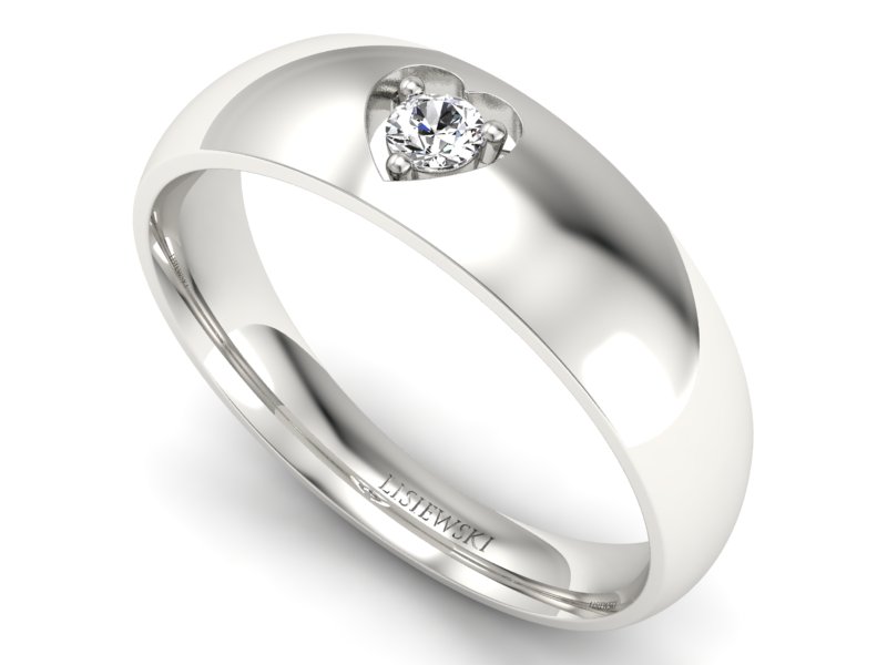 Pierścionek z platyny z brylantem - p16052PT - 3