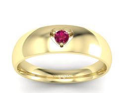 Pierścionek zaręczynowy z rubinem w żółtym złocie - p16052zr